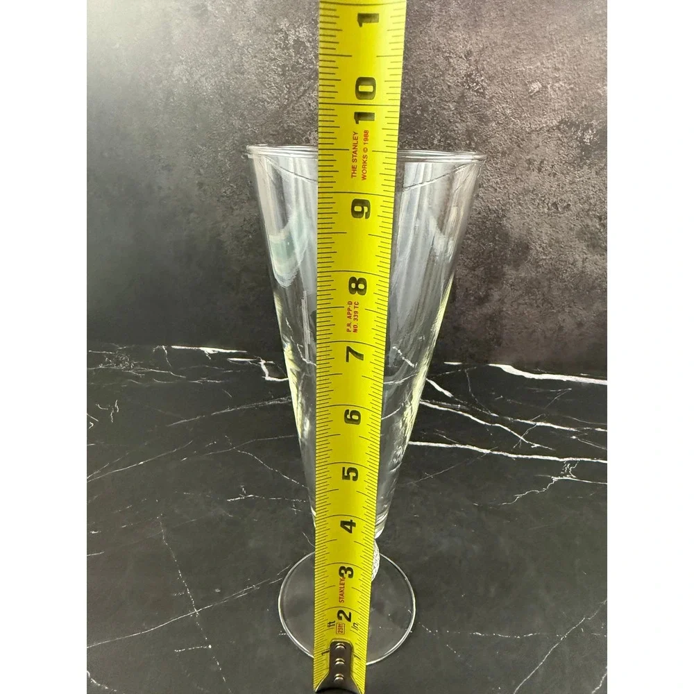 Vintage Pilsner Beer Glass Golf Ball Stem 9 3/8in Tall